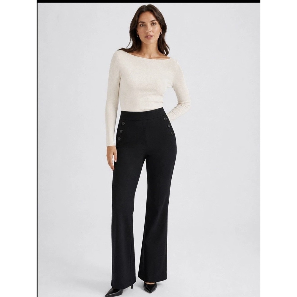 Ann Taylor Sailor Flare Black Pants Size 6